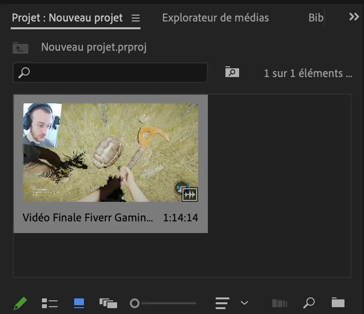 Importer la vidéo dans le projet Premiere Pro