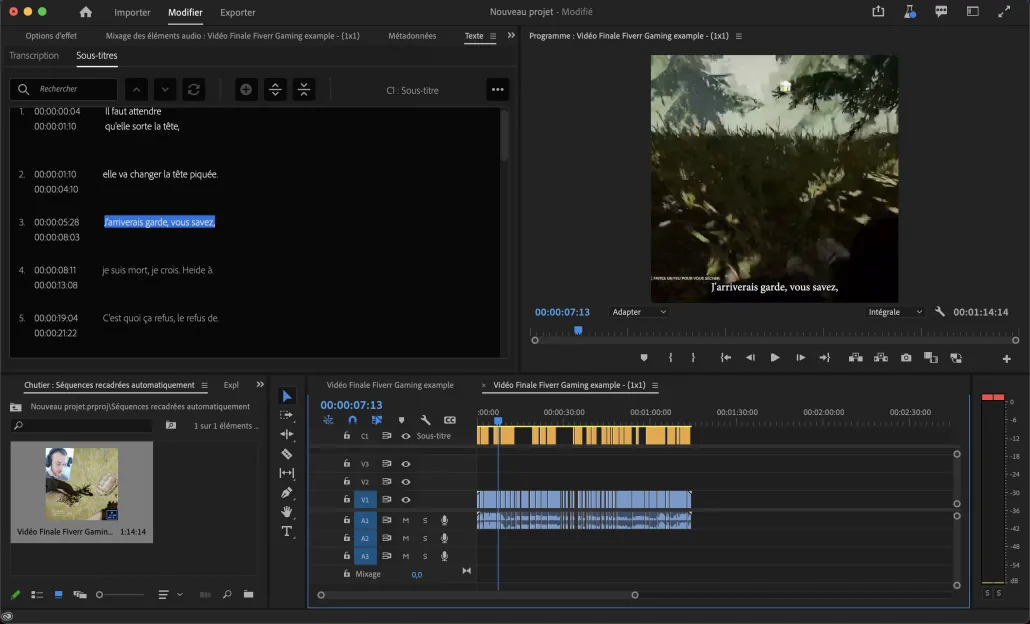 La vidéo carrée avec ses sous-titres automatiques