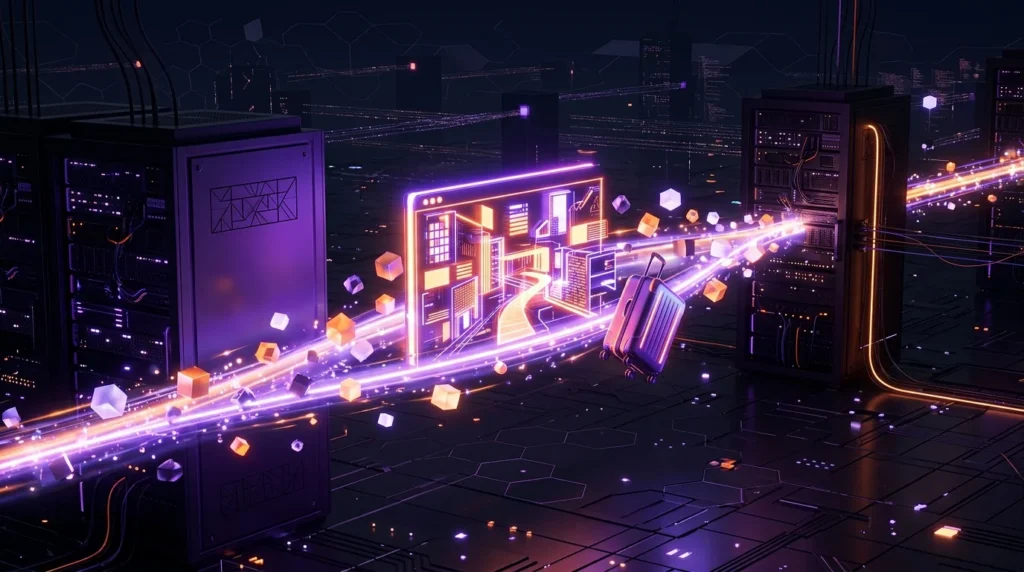 Illustration : un site web qui voyage d’un serveur à un autre